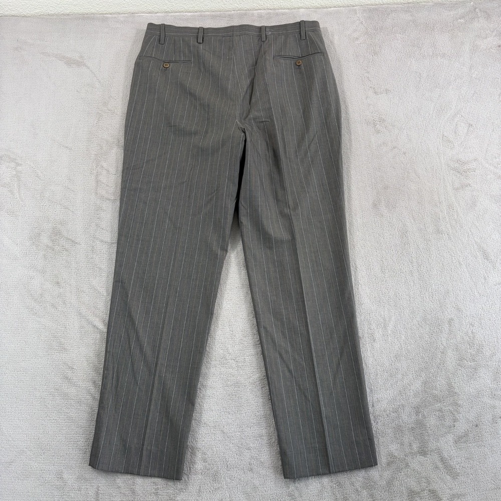 Kiton Napoli Pleated Dress Trouser Pants in Grey Multi Striped Wool Men 34x29 - Picture 5 of 15